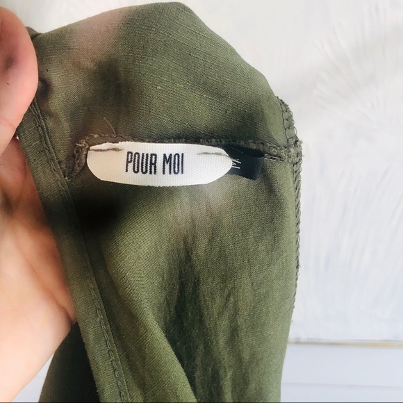 Pour Moi Italian Linen Blend  Green Oversized Dress - Women’s M - Picture 6 of 6